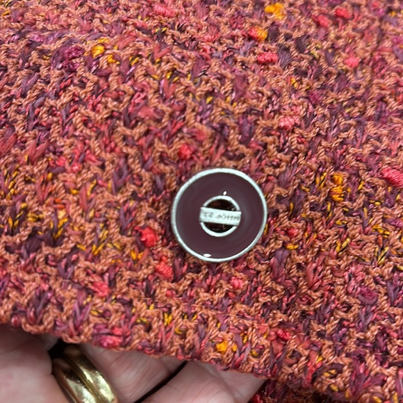 St. John Collection tweed jacket, peachy/pink with flecks, pockets, size 10 - Picture 2 of 10